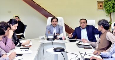 Punjab Local Government Minister Zeeshan Rafiq reviews water tank, drainage and disposal station projects under the Punjab Development Programme.